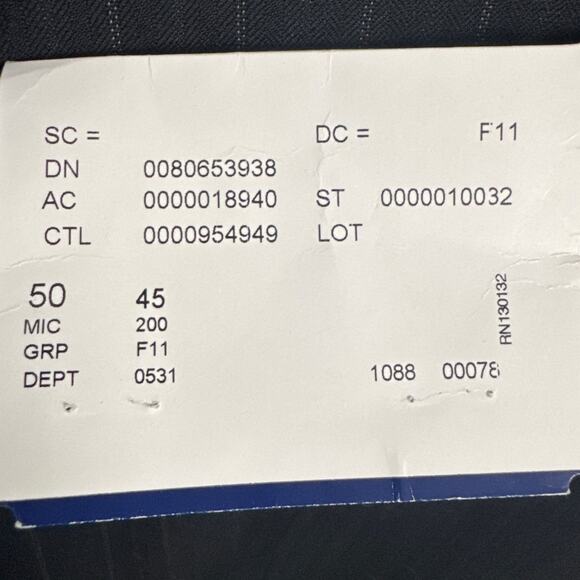 Hart Schaffner Marx Men's Wool Suit Jacket Black Pinstripe Professional Sz 50 - Picture 8 of 11